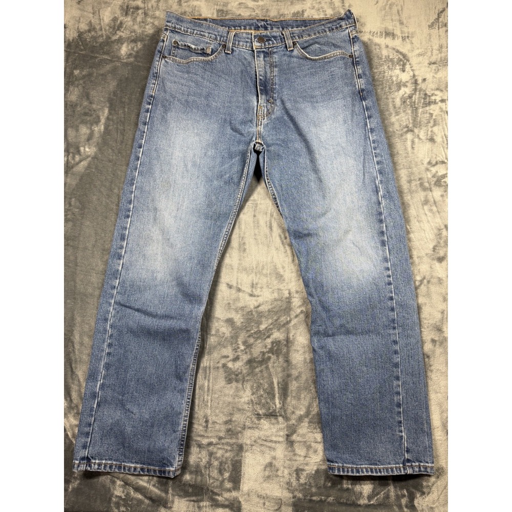 Levi's 505 Jeans Mens 36x30 Regular Fit Straight Leg Medium Wash Blue Denim
